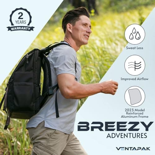 VentaPak Lightweight Ventilation Backpack Spacer - Large External Mesh Frame for Hiking & Biking Backpacks - Ventilation for Airflow Sweat Reducing — view 2