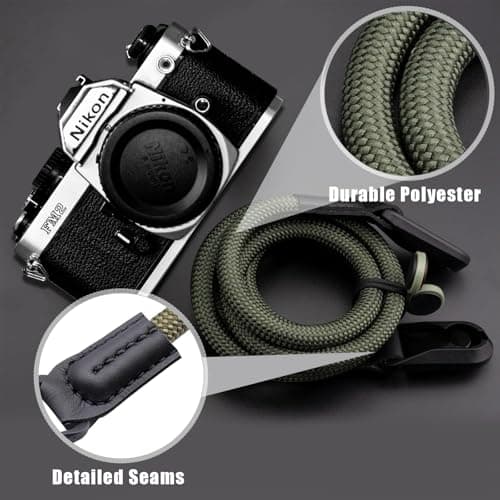 Camera Strap Quick Release Climbing Rope Camera Neck Strap Army green — view 3