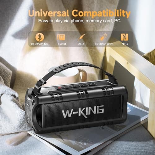 W-KING Bluetooth Speaker, 60W MAX Portable Loud Speakers Wireless Bluetooth — view 6