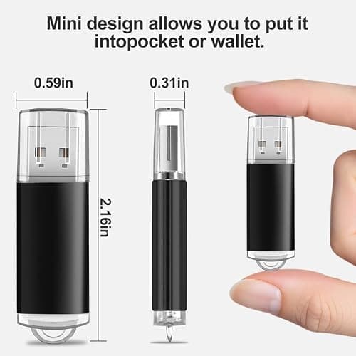 jiqichimao 5 Pack 32GB Black Plastic USB Flash Drive, USB 2.0 usb drive — view 6