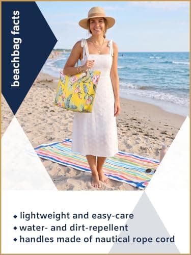 MASADA Large beach bag water resistant with zip Garden Eden — view 5