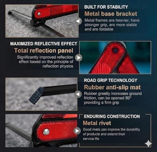 JUFO 3 in 1 UK Car Breakdown Kit with a Window Breaker and Warning Triangle — view 5