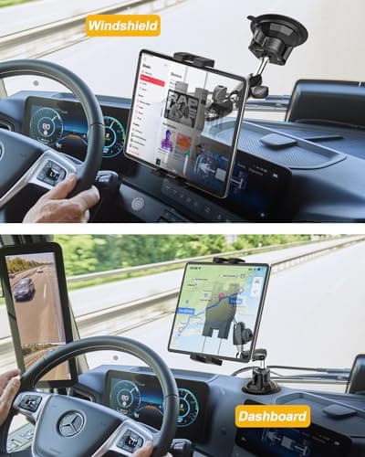 Suction Car Tablet Mount Heavy Duty, Truck Tablet Holder Dash Windscreen — view 4