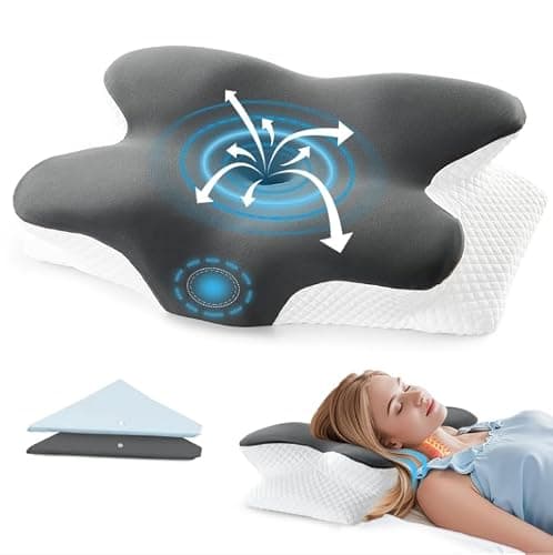 BRO Cervical Memory Foam Pillow with 2 Pillowcases for Neck&Shoulder Pain