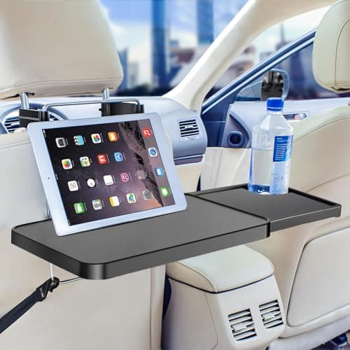 Car Steering Wheel Table - Multi-function Car Table for Laptop, Car Travel Accessories for Long Trips, Vehicle Seat Backseat Headrest Table Desk for Food Cup Holder, Car Tray Table for Kids Adults — view 5