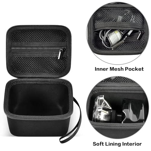 ANKHOH Case Compatible with Skull Shaver Electric Pitbull Pro Razor, Hard Travel Rotary Men Head Shavers Beard Trimmer Storage Bag with Zipper Mesh Pocket for Mustache Grooming Kit (Only Box) (Black) — view 2