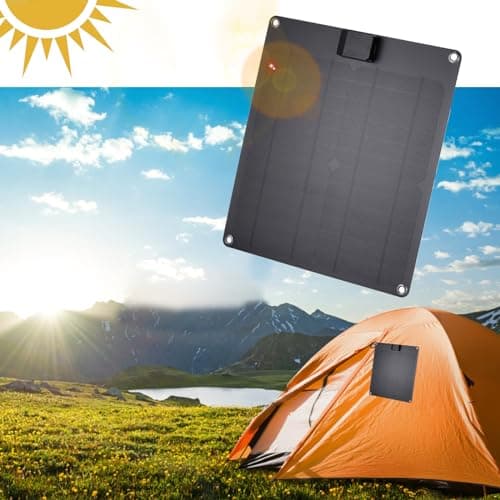 Qcwwy Solar Power Kit, PortableSolar Charger 15W Solar Panel Starter Kit Fast Charging Solar Panel Battery Charger with DC5521 Port Multifunction Solar Panel for Outdoor Travel (Black) — view 3