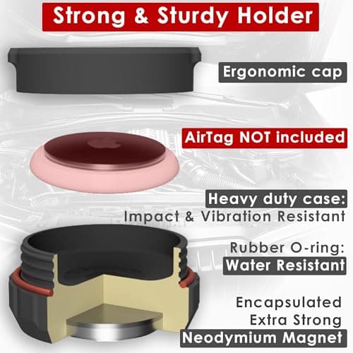 Original Magnetic Case for AirTag (Gen. 1 & 2) Easily Hidden Strong Impact, Vibration & Waterproof Magnet Holder/Secure Protective Scratch Resistant Tag Tracker Outdoor Mount (ORIGINAL US (Magnetic)) — view 4