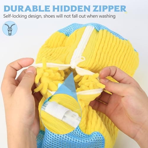BieMian 360° Zipper Mesh Shoe Wash Bag for Machine - Yellow — view 3