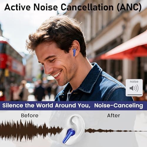 CXPSUE Wireless Earbuds 2 Pack, ANC in-Ear Bluetooth Headphones, Big Bass Durable, Lightweight Design for Noisy Factories, Gym, and Travel, 60 Hour Long Playtime — view 4