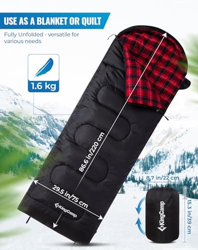 KingCamp Sleeping Bag 3-4 Season Single Black Flanell L — view 4