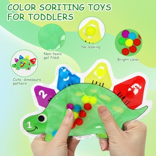 TonStyle Montessori Travel Toys for Toddlers, & Kids, Preschool Fine Motor Skills for Autism, Fidget Color Matching Travel Toys, Calm Down Toy, Travel Plane Birthday Gifts for Boys/Girls — view 2