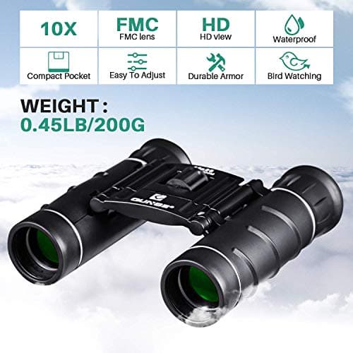 QUNSE Small Compact 10x25 Binoculars for Adults Kids Travel Waterproof — view 3