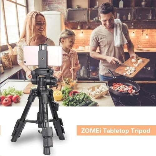 ZOMEI Q100 21" Desktop Mini Phone Holder Aluminum Camera Travel Tripod — view 5