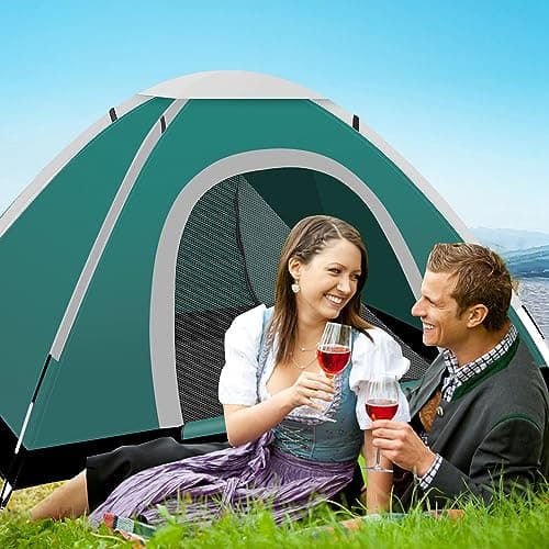 RISEPRO Portable Camping Tent, 2 Person Lightweight Tent, Waterproof Windproof, UV Protection, Perfect for Beach, Outdoor, traveling, hiking, camping, hunting, fishing, etc DC — view 4