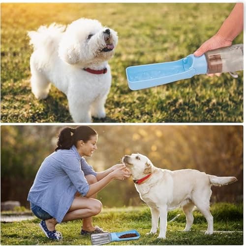 Canareen Foldable Travel Dog Water Bottle for Dog Cat Outdoor(550ml, Blue) — view 5