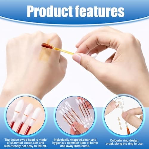 Tarqite 100pcs Disposable Iodine Cotton Swabs, Iodine Swabs for Wounds, Individually Wrapped and Portable Iodine Swab for Emergency Wound Care, Skin Disinfection, Cleaning of Injuries — view 3