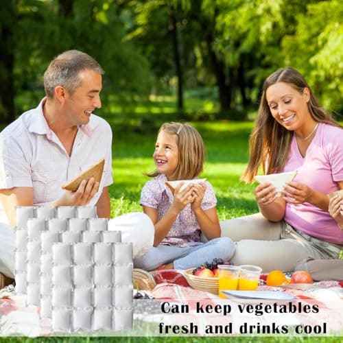 Ice Packs for Cool Box, 8 Pack of 16-Cell Freezer Blocks, Reusable Ice Blocks for Cool Bags, Long Lasting Cooling for Outdoor Picnics, Travel, Food Transportation, 28x26cm Self-Absorbing Ice Packs — view 5