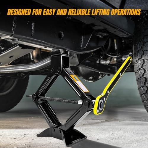 Labor-saving Car ScissorJack with Ratchet, 2Ton Heavy Duty Thickened Steel Scissor Jacks for Cars, Lifting Range:4.9“-16.1”, Universal Scissor Jack for Lifting Cars/SUV/Sedans Car Emergency Kit, Black — view 6