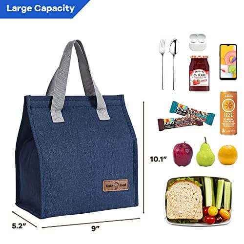 Yikki Lunch Bags for Women Men, Small Insulated Leakproof Cool Bags, Cyan — view 2
