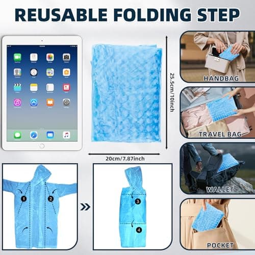 TonJin 1 Pack Rain Ponchos for Adults Reusable, New upgraded Thickened EVA Travel Raincoat Jacket with Hoods and Sleeves, 3D Blue Waterproof Capes Ponchos for Men Women Outdoor Hiking Camping — view 5