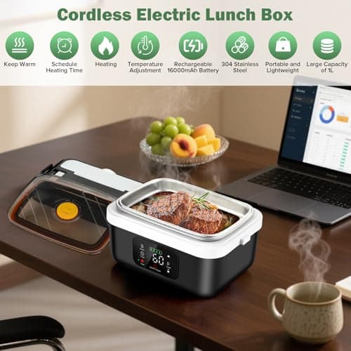 Fagalil 1L Cordless Electric Lunch Box for Adults — view 2