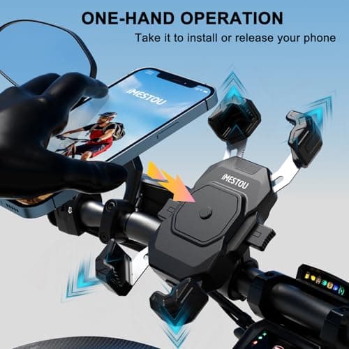 iMESTOU Motorcycle Wireless USB-C Charger Phone Mount — view 3