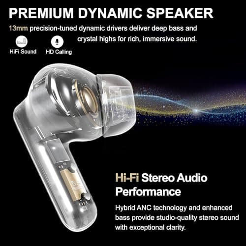 Wireless Earbuds Touch Screen Earphones ANC Noise Cancelling HiFi 6EQ Modes — view 3