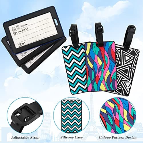 6Pcs Luggage Tag, Luggage Labels Travel Suitcase Luggage Tags Business Card Holder/ Travel ID Bag Tag — view 3