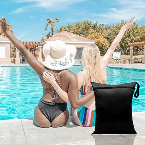 2Pcs Wet Dry Bags 11.6x13.8 inch Wet Dirty Laundry Bag Waterproof Dry Wet Bag Cloth Nappy Wet Bags Changing Bag Organiser Pouches Cloth Diaper Bag for Babies Swimming Camping Travel Gym Workout Beach — view 5