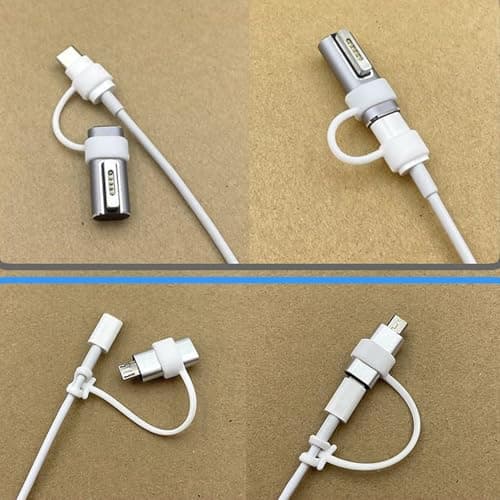 Charging Cable Adapter Holder – 3.74 Inch Silicone Tether Set | Silicone Anti Lost Strap – 4 Piece Charger Adapter Holder for Cable Organizing Travel Keychain Use — view 5