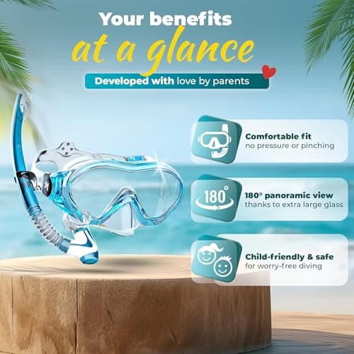 KIDVERSE Kids snorkel mask age 5 to 15 - Snorkel mask kids - Diving goggles with fabric or silicone strap - Snorkelmask set — view 2