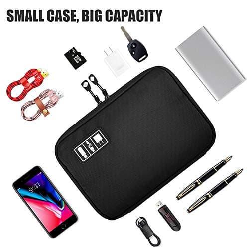 OrgaWise Travel Cable Organiser, Electronics Bag (Flat-Black) — view 2
