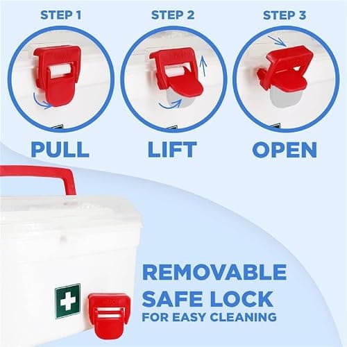 Milton Medicine Storage Box Empty, Lockable First Aid Box for Medication — view 3