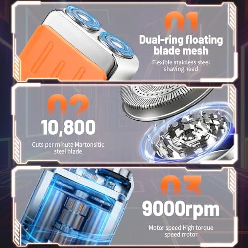 Mini Electric Razor for Men, 2025 Portable Razors for Men IPX7 Waterproof, Magnetic Double Head Shavers, Wet & Dry Shaving Machine, Type-C Rechargeable, for Home Travel — view 2