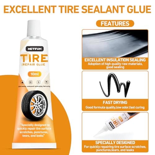 MetFun 40 PCS Quickfix Tyre Repair Screw Kit with 2 Tubes of Sealant Glue — view 3