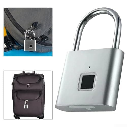 Biometric Fingerprint Padlock Designed for Keyless Entry on Suitcases Lockers Bikes Cabinets Drawers and Portable Storage Applications (Black) — view 4