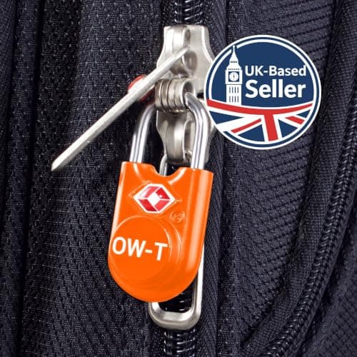 OW-Travel Suitcase Locks with Keys, TSA Approved Luggage Padlocks, Orange 2 — view 4