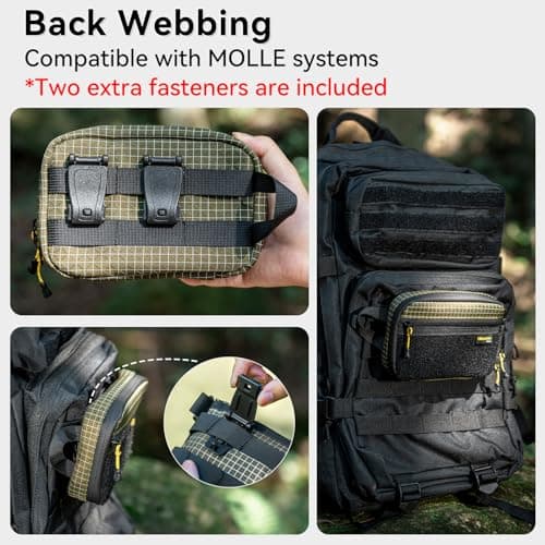 HIKEMAN EDC Pocket Organizer Pouch - EDC Utility Pouch,Nylon Tool Pouch,Tool Organizer for Multitools,Mini Pouch for Everyday Carry Outdoor(Army Green) — view 3