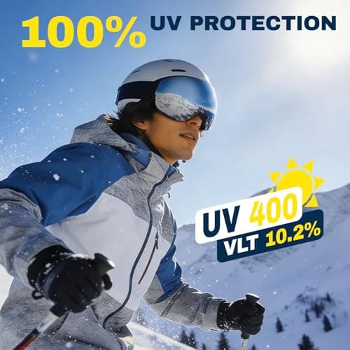DOMOR Ski Goggles, Skiing Goggles for Men Women Youth Teen, Anti-fog UV Protection, Anti-Glare Snowboard Goggles for Skiing Snowboarding Cycling Motorcycle — view 3