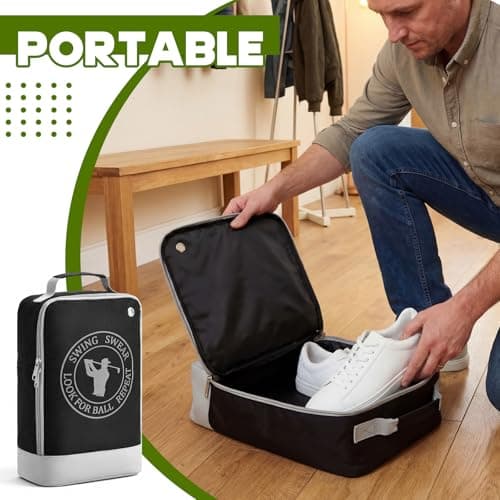 Photect Golf Shoe Bag for Men&Women, Zippered Carrier with Ventilation Mesh Shoes Bag for Golf Soccer Rugby Casual Shoes Sports Travel Gym Outdoor Father's Day and Birthday Gifts — view 5