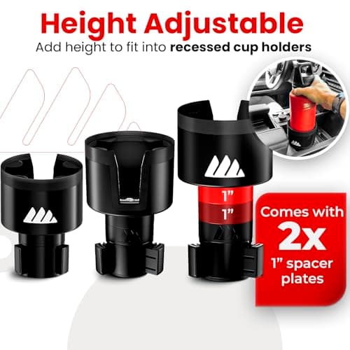 Integral Ultimate Expander Car Cup Holder Expander Adapter, Adjustable Base for Yeti Rambler Coffee Cups, 397/680/1020/1300ml Hydro Flasks, 36/38oz Bottles, 3.5-4" Bottles — view 4