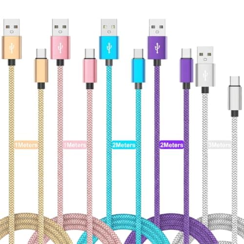5Pcs USB C Charger Cable 1/1/2/2/3meters USB A to USB C Fast Charger Cable