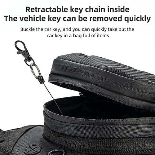 ROCKBROS Motorcycle Tank Bag Motorcycle Leg Bag Waterproof Motorbike Thigh Bag for Men Women, Black, 21 * 17 * 8.5cm — view 4