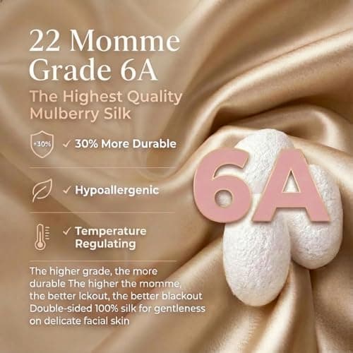 MATASSE 100% Mulberry Silk Sleep Mask 22 Momme Grade 6A 3D Contoured Eye Mask for Sleeping, 14mm Deep Eye Cups, Total Blackout Blindfold for Women Men, Adjustable Strap, Side Sleeper (Champagne) — view 3