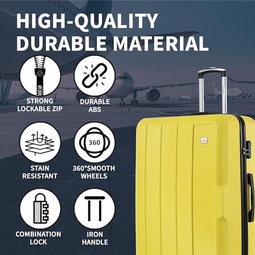 55x35x20 Cabin Suitcase Carry on Suitcase Hard Shell Hand Luggage Cabin Bag Case Approved For Ryanair EasyJet 2 Small Fits 8kg 10kg 35 Litre Capacity + 3 Digit Lock + Telescopic Handle Cabin Luggage — view 6