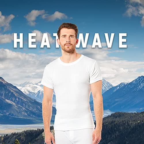 Heatwave® Pack of 2 Men's Thermal T Shirt, Warm Underwear Baselayer Thermals, Medium White — view 6