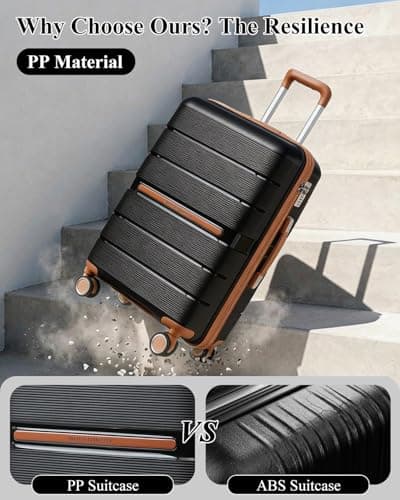 British Traveller Medium Suitcase, Lightweight Hard Shell Luggage — view 5