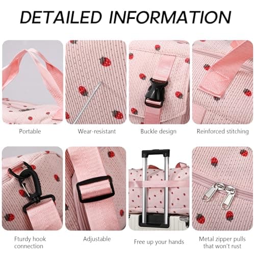 unisoul Corduroy Sports Gym Bag for Women Girls with Shoes Compartment — view 6
