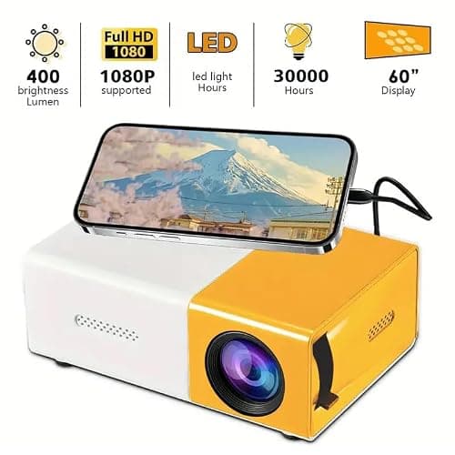 Portable Mini Projector, Full Colour LED Home Theatre Video Projectors for Bedroom, Outdoor, Movies, Children, Video TV with HDMI USB AV Interfaces and Remote Control — view 6